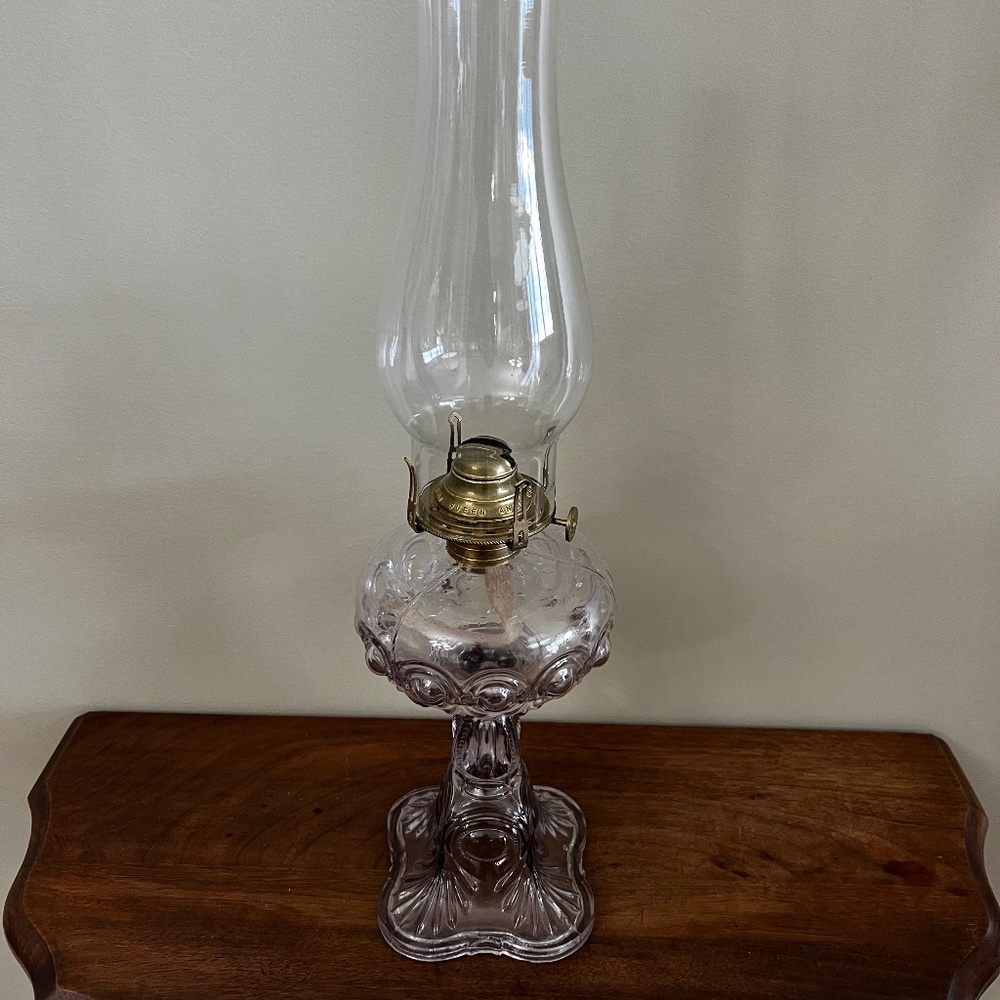 Antique Glass Oil Lamp